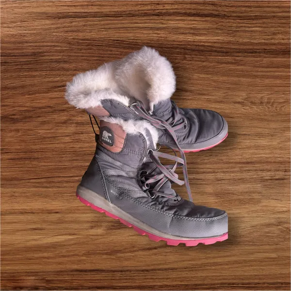 Sorel Whitney II Pink Grey Snow Water Proof Outdoor Hiking Rain Boots Size 10 - Image 2