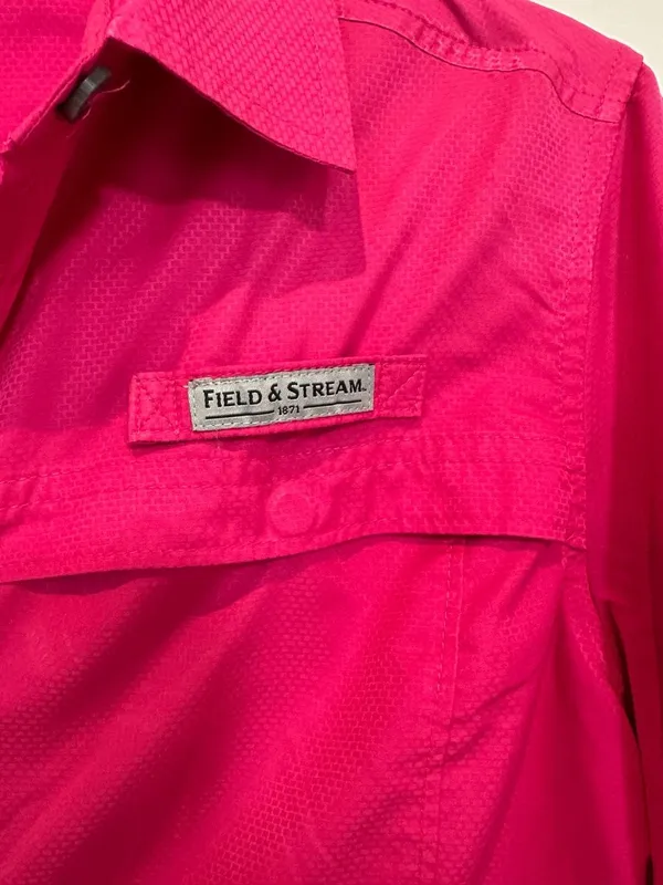 Field & Stream Women's Pink Short Sleeve Performance Button-Down Fishing Shirt S - Image 5
