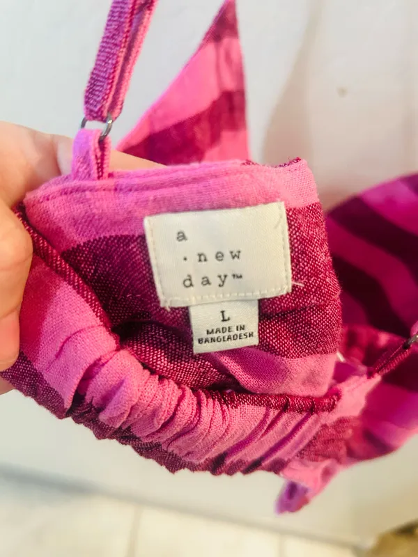 A New Day pink striped crop top Size - Image 4