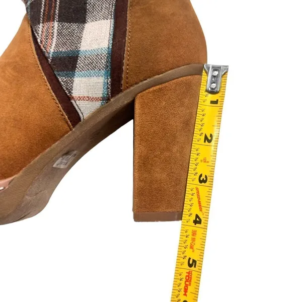 Muk Luks Nola brown:suede vegan boho patchwork heeled boots - Image 8