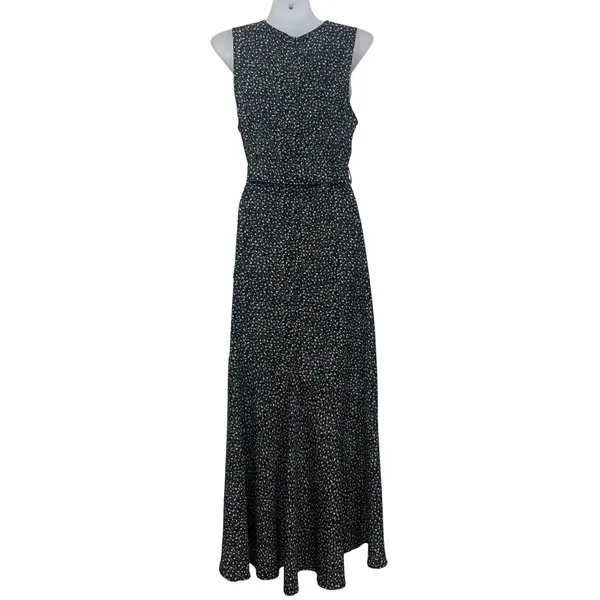 Lulus Women's M NWT Black Flowy Floral Ditsy‎ Sleeveless High-Low Maxi Dress - Image 3
