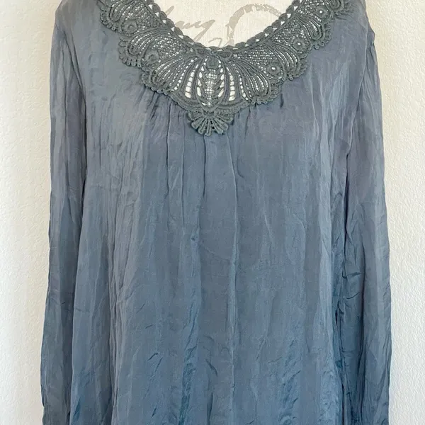 Carla Conti Dress Sz Large Bohemian Boho Ethereal, Romantic Quiet Luxury Neutral - Image 6