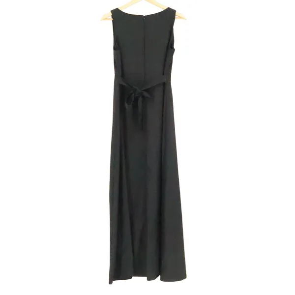 Vintage 90s Empire Waist Maxi Dress Womens Size 8 Black Choir Minimalist Event - Image 2
