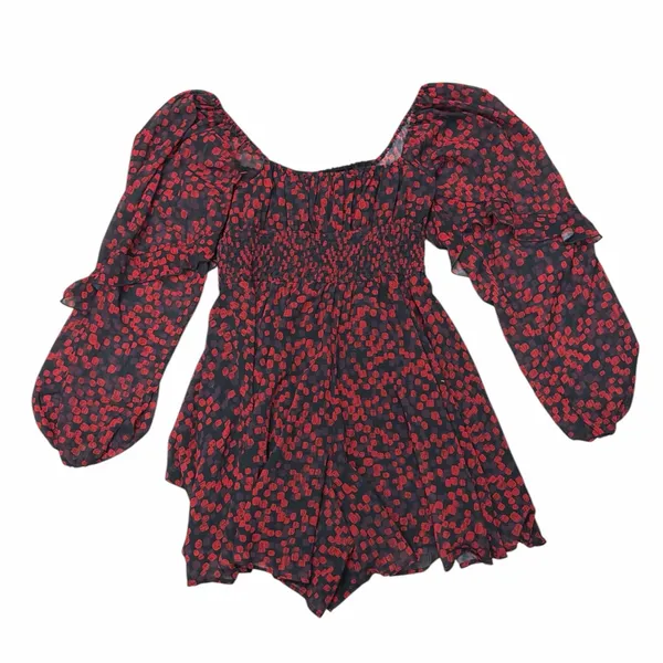 Hutch Anthropologie Ruffle Puff Sleeve Flounce Smocked Romper - Image 4