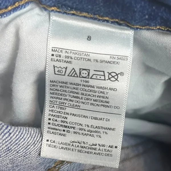 Old Navy Women's‎ 8 Jeans Sky High Straight Extra High Waisted Denim Blue Rolled - Image 5