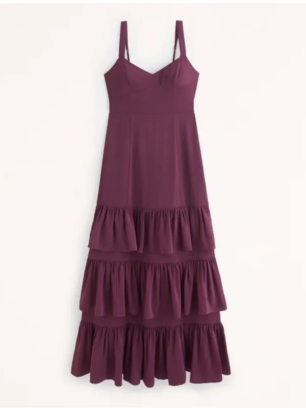 NWT Abercrombie & Fitch Ruffle Tiered Maxi Dress Size Medium Tall - Image 5