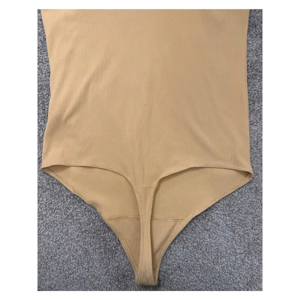 Abercrombie & Fitch SoftAF Ribbed Thong Bodysuit Butter Yellow Large - Image 8