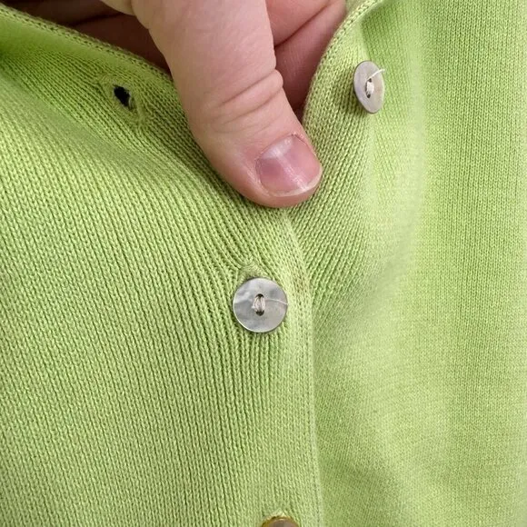 Vintage 90s Pastel Lime Green Sweater Set Striped Trim Clueless Preppy‎ Momcore - Image 7