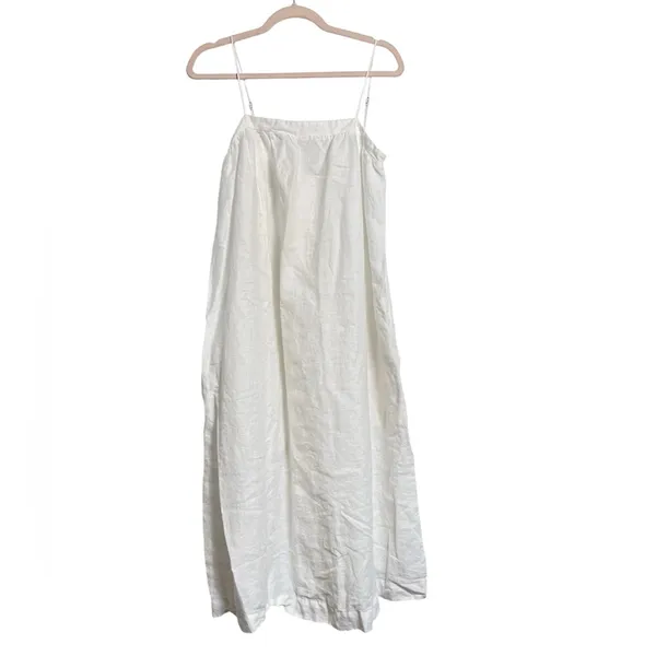 Urban Outfitters UO‎ White 100% Linen Juliana Midi Dress Women’s Small - Image 4