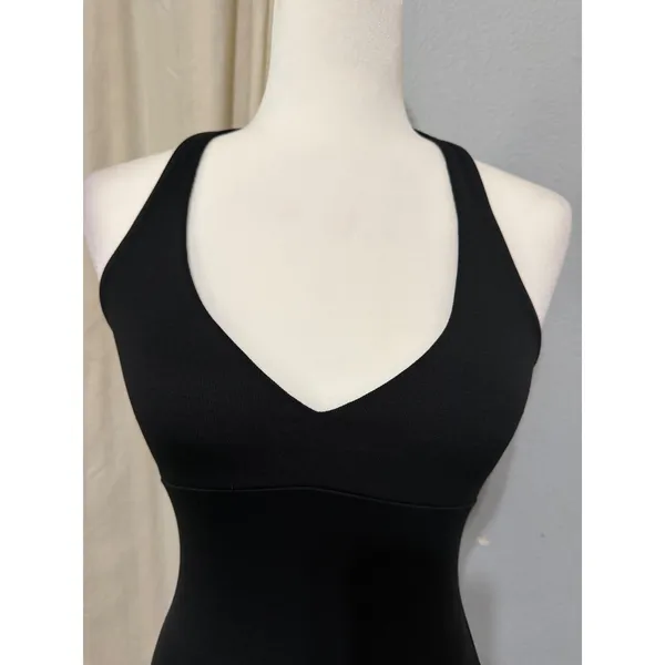 Y2K Bebe Womens Size M Black V-Neck Halter Top Slim Fit Open Back Made in USA - Image 8