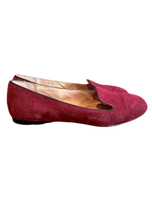 Tahari ‘Clementine’ Burgundy Suede Smoking Slipper Loafers, Size 7 - Image 2