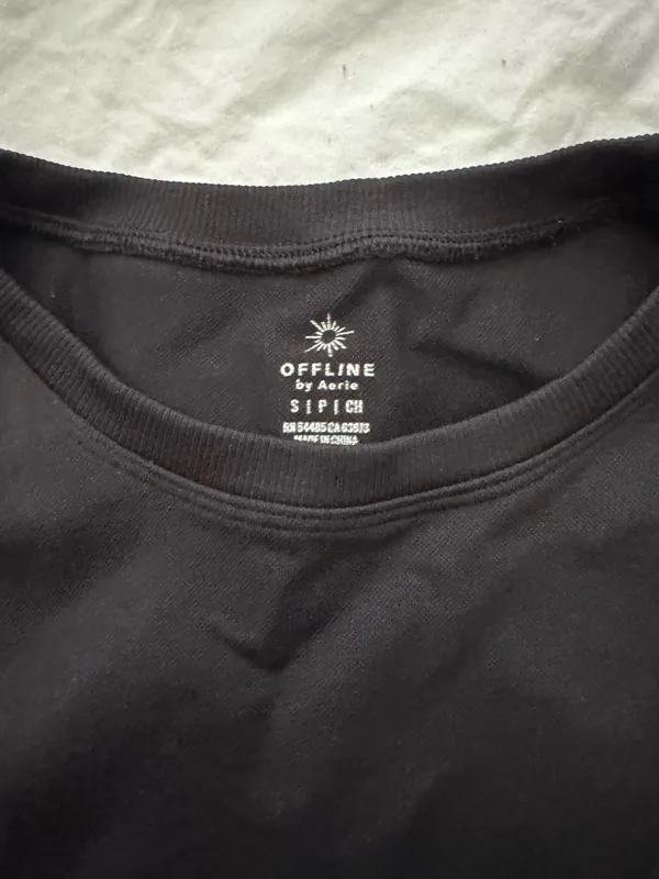 OFFLINE by Aerie Workout Tee Black Crop - Image 3