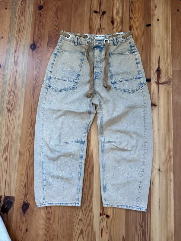 Free People Moxie Pull-On Low Slung Barrel Jeans in Cowboy Size 27 NWT - Image 7