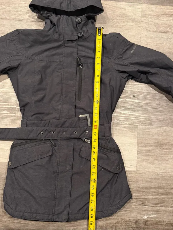 Columbia Omni Tech Parka Women’s Grey Belted Insulated Jacket Size Md - Image 6