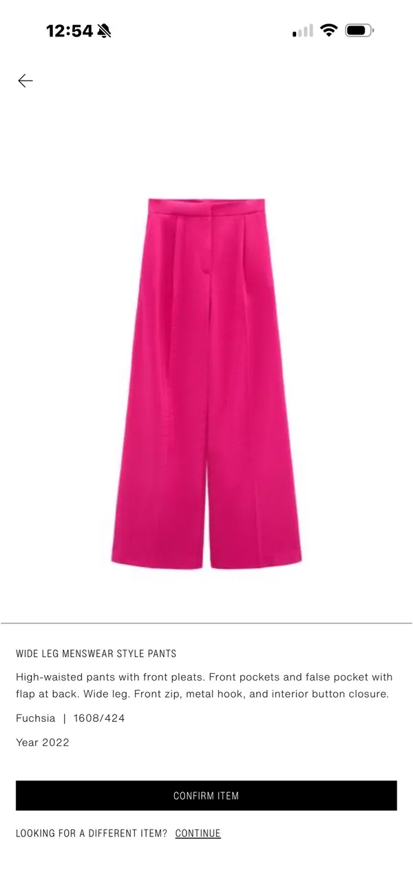 ZARA Pants Wide-Leg Menswear Fuchsia S - Image 5