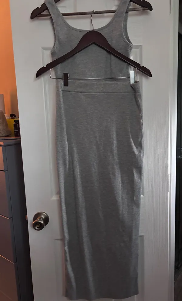 Matching Skirt Set Gray - Image 3