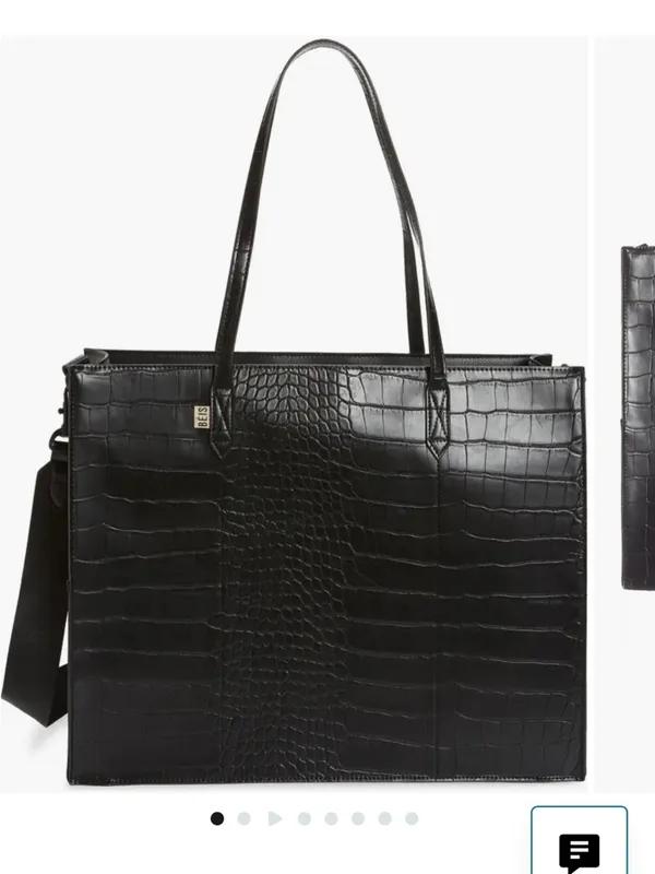 NWT‎ Beis Black Croc-Embossed Tote Bag - Image 2