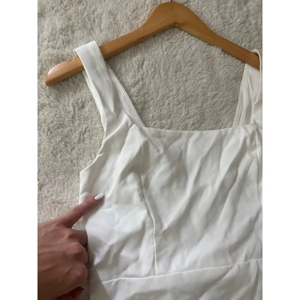 Lulus Blissfully Beaming White Sleeveless Bow Mini Dress Size medium Bridal Sexy - Image 11