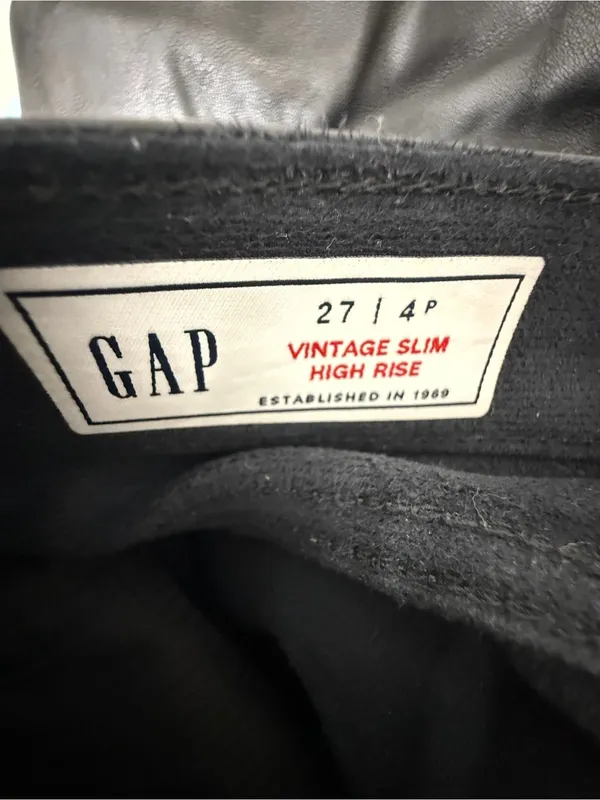 GAP Black Straight-Leg Faux Leather Pants - Image 5