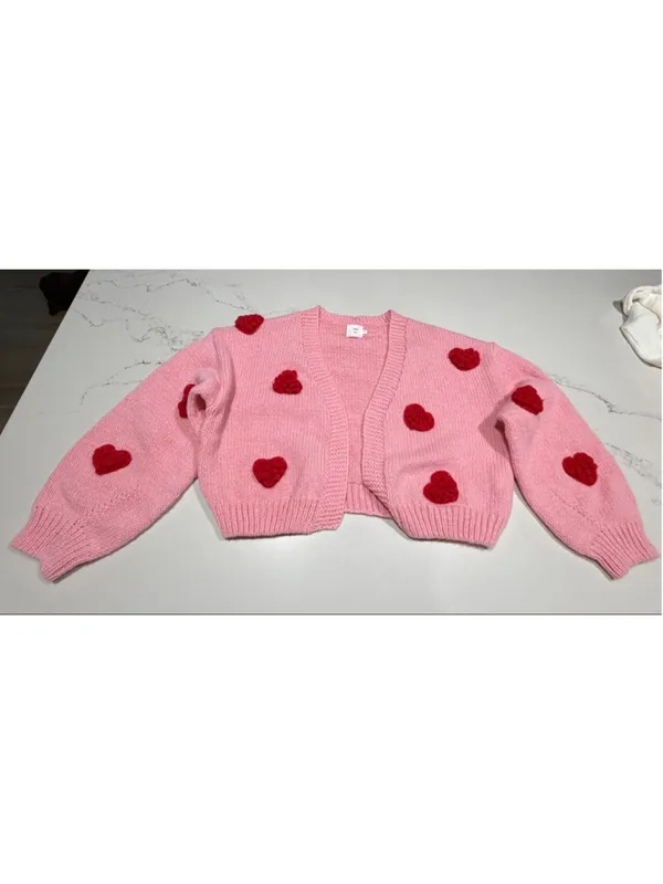 NEW Luna Ivy Anthropologie Pink Cardigan Sweater L - Image 2