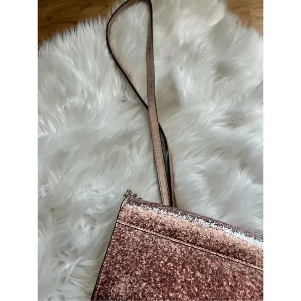 KATE SPADE NEW YORK pale pink GLITTER crossbody bag retails for $350 - Image 2