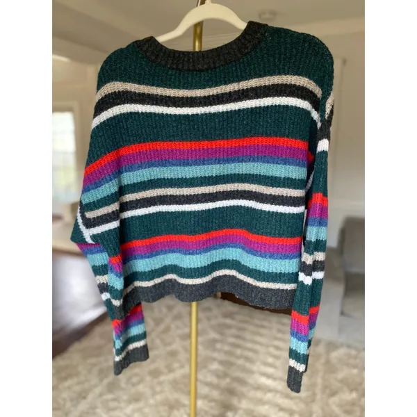 American Eagle Knit Sweater Crew Retro Revival 90s‎ Artsy Eclectic Indie Sleaze - Image 3