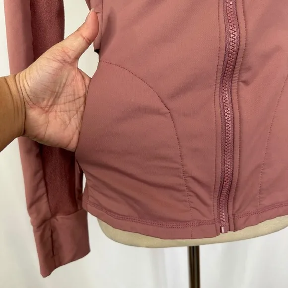 Fabletics Rosalia‎ Performance Full Zip Athletic Thumbholes Mauve Pink Small - Image 6