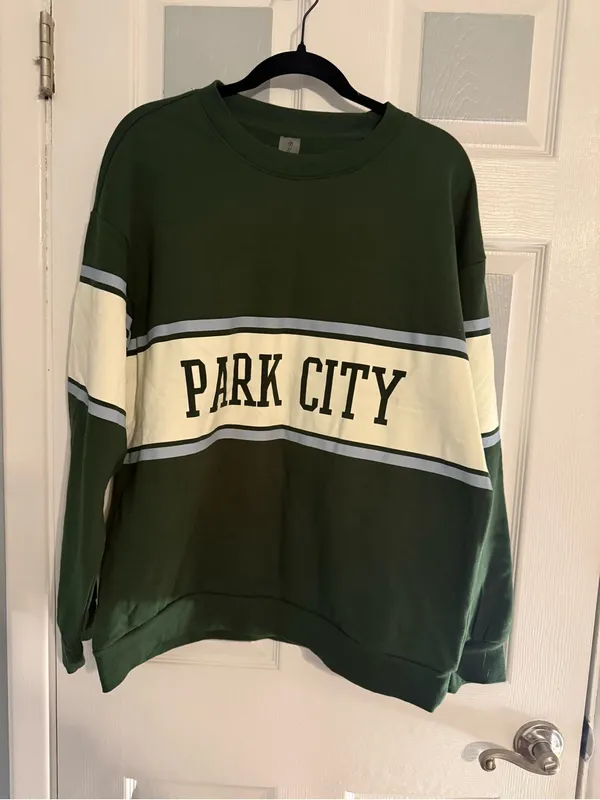 Altar’d State Park City Green Colorblock Crewneck Sweatshirt - Image 2
