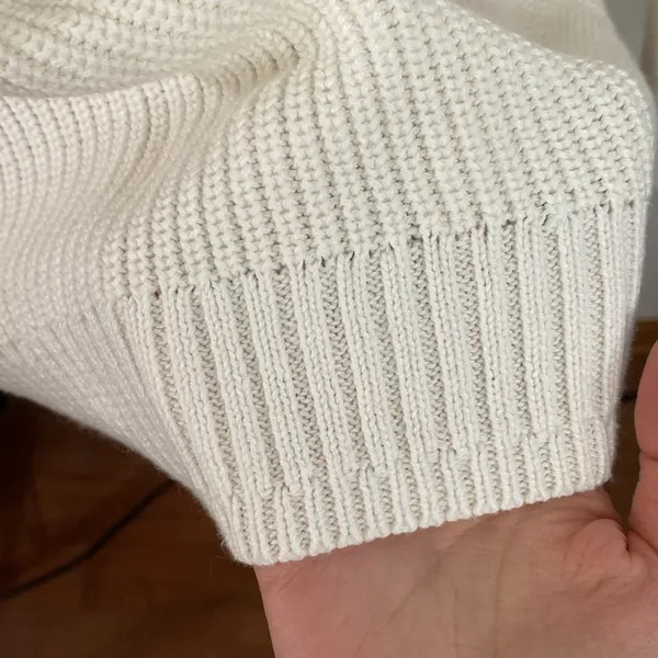 J Crew Ribbed cotton cashmere blend relaxed turtleneck sweater in ivory size XS - Image 9