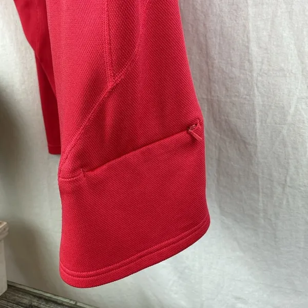 North Face Women's Pink Long Sleeve Quarter Zip Neck Fleece Athletic Top M - Image 4
