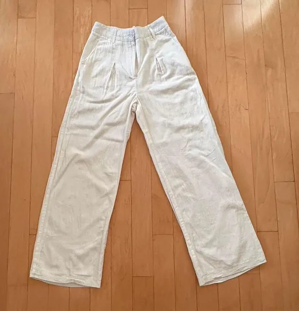 Princess Polly Sofi natural white cotton pants - Image 2