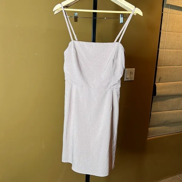 Showpo Blush Pink White Polka Dot Lace-Up Back Mini Dress AU 10 US 6 - Image 3