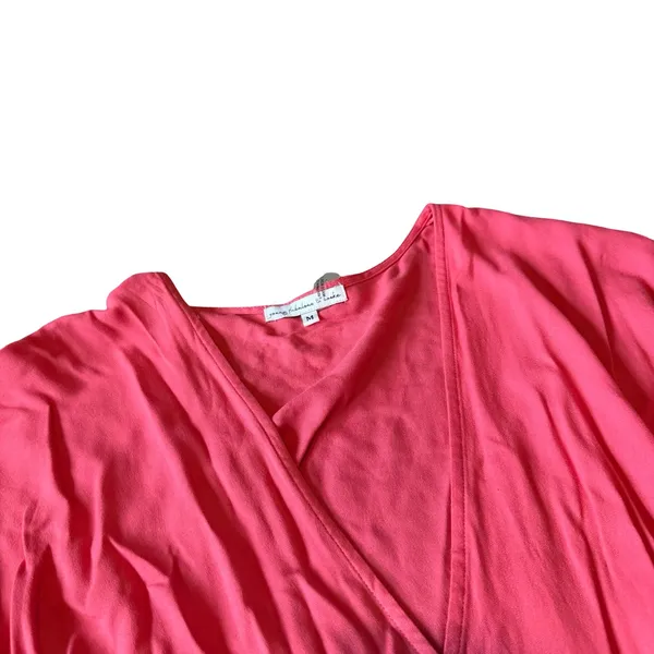Young Fabulous & Broke Short Sleeve Wrap Dress Bold Pink Flowy Ruffle Medium NWT - Image 2