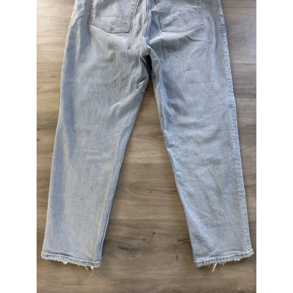 Abercrombie & Fitch The Dad High Rise Criss Cross Light Wash Jeans Size 14s/32 - Image 8