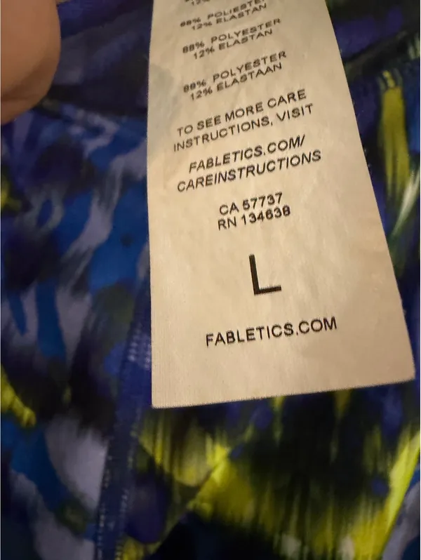 Fabletics Women's Large Blue Abstract Pattern Leggings - Image 4