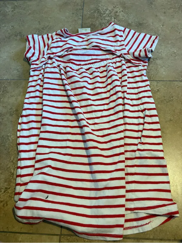 Anthropologie Red and White Striped Dress - Image 2