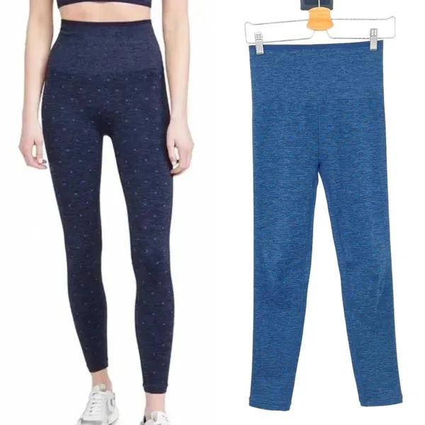 Splits59 Mika High Waist Polka Dot Blue Seamless Leggings Size‎ M/L - Image 2