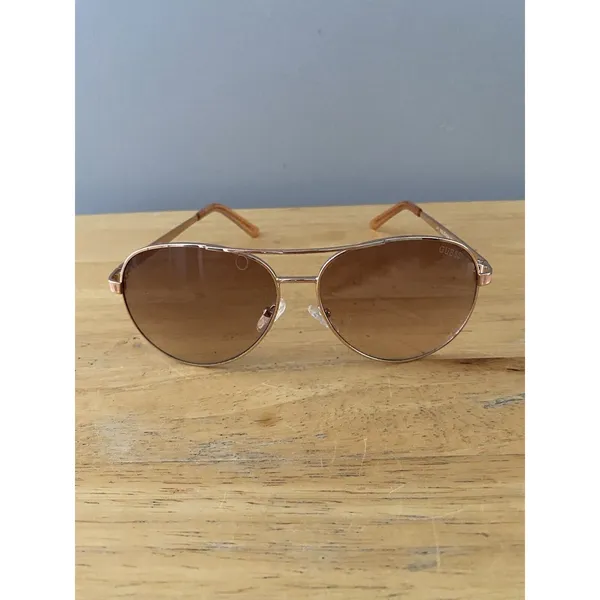 Guess Aviator Sunglasses Rose Gold Wire Frame Gradient Lenses 59 13-135 GUF241 - Image 12