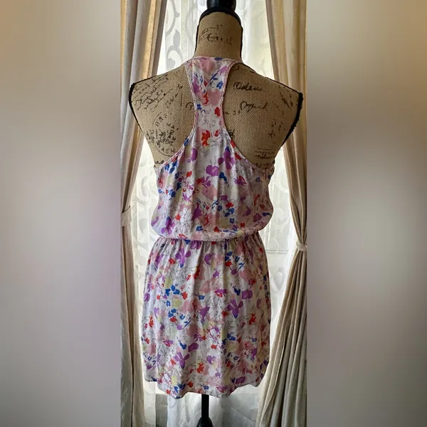 Parker Floral Racerback Silk Spaghetti Strap Mini Dress Size S - Image 6