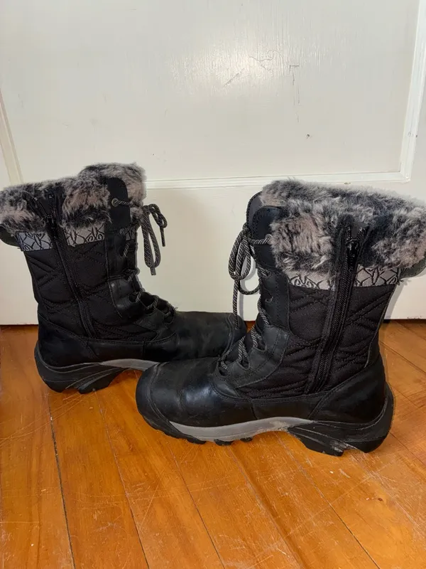 Keen Women's 10 Hoodoo III Waterproof Insulated Leather Boots Faux Fur - Image 3
