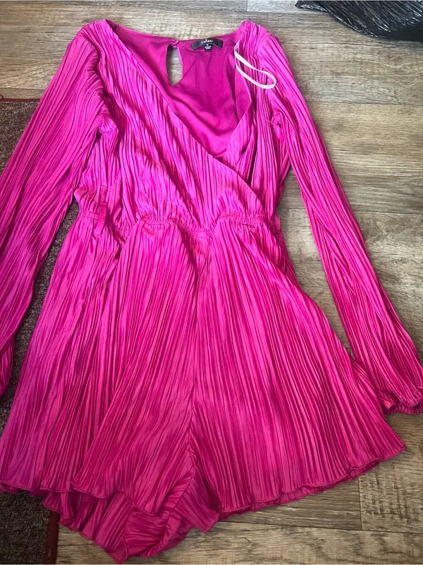 Lulus Pink faux wrap Romper - Image 11
