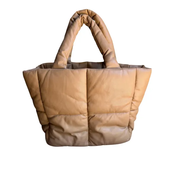 Stand Studio Rosanne Puffer Tote Camel Quilted Bag Designer Tan - Image 8