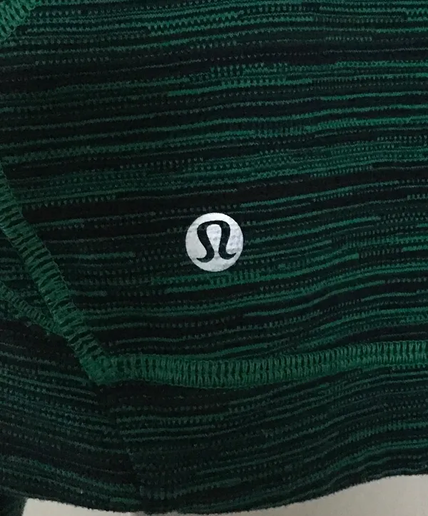 Lululemon Precision Green Cyber Jungle Blue Front Zip Jacket Size 8 - Image 10