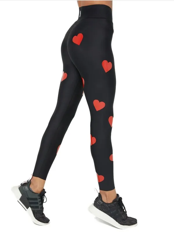 🌟 Ultracor 🌟 Heart Knockout Ultra High Waisted Active Leggings Black / Red M - Image 2