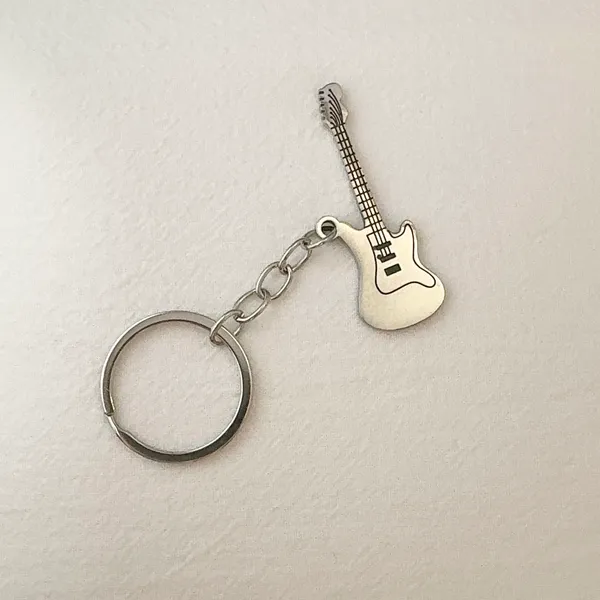 Guitar Car Keychain for Men Women Electric Guitar Keychain Key Ring Bag Charm - Image 3