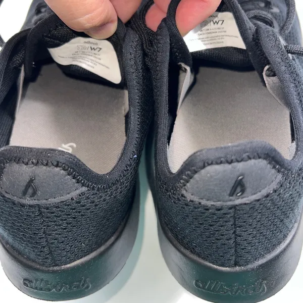 Allbirds Tree Runners Womens 7 Jet Black Sustainable Walking Sneakers EUC - Image 5