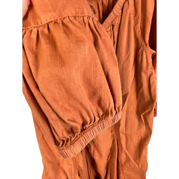 Daily Practice‎ by Anthropologie Boho Mollie Mini Dress Cocoa Powder Size Medium - Image 9