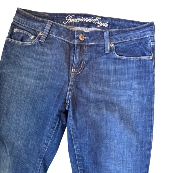 American Eagle Women Skinny Jeans Blue Denim Medium Wash Size 8 Regular Stretch - Image 3
