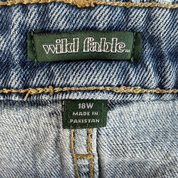 WILD FABLE Plus 18W Baggy Blue Jeans Highest Rise Busted Knees Pants Grunge Punk - Image 7