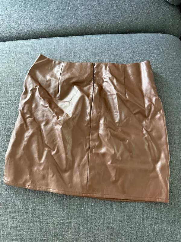 Lulus Brown Leather Mini Skirt - Image 2
